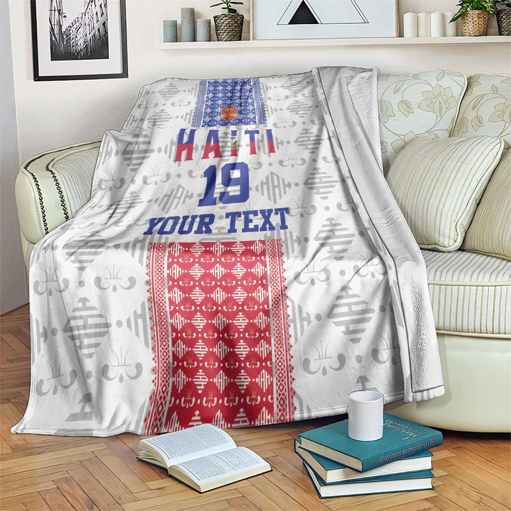Custom Haiti Football Blanket National Flag Design - Wonder Print Shop