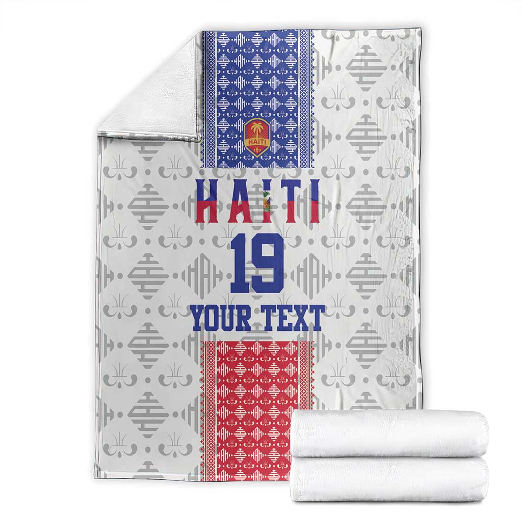 Custom Haiti Football Blanket National Flag Design - Wonder Print Shop