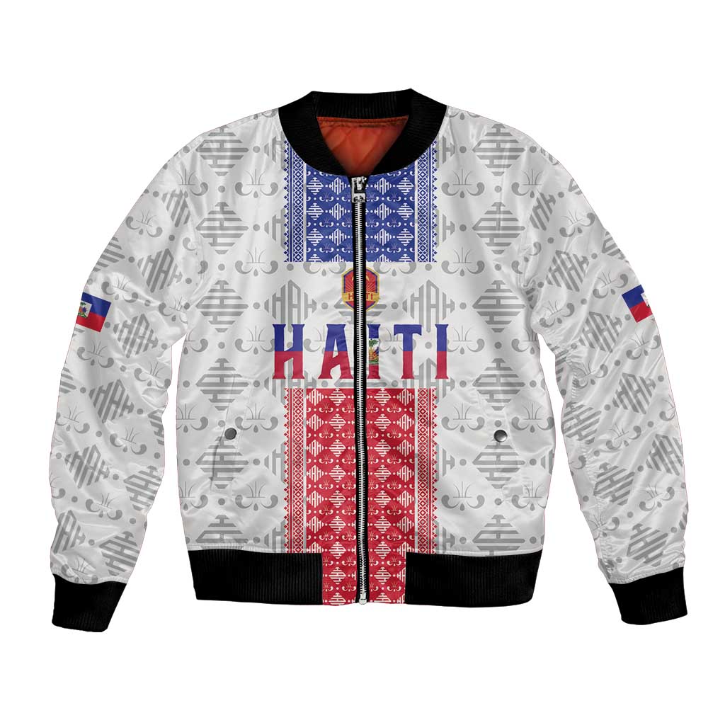 Custom Haiti Football Bomber Jacket National Flag Design - Wonder Print Shop