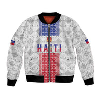 Custom Haiti Football Bomber Jacket National Flag Design - Wonder Print Shop