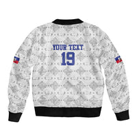 Custom Haiti Football Bomber Jacket National Flag Design - Wonder Print Shop