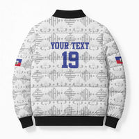 Custom Haiti Football Bomber Puffer Jacket National Flag Design - Wonder Print Shop