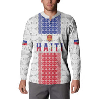 Custom Haiti Football Button Sweatshirt National Flag Design - Wonder Print Shop
