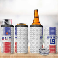 Custom Haiti Football 4 in 1 Can Cooler Tumbler National Flag Design - Wonder Print Shop