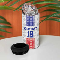 Custom Haiti Football 4 in 1 Can Cooler Tumbler National Flag Design - Wonder Print Shop