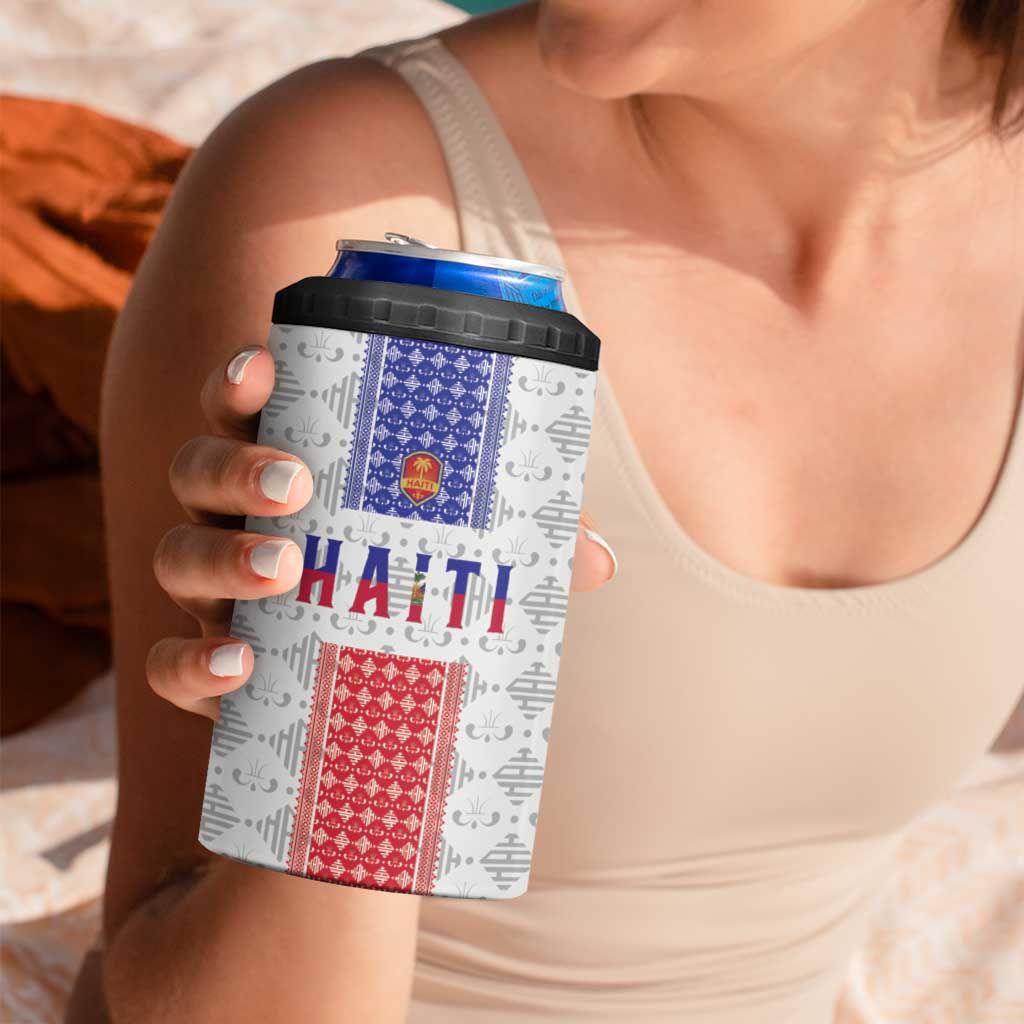 Custom Haiti Football 4 in 1 Can Cooler Tumbler National Flag Design - Wonder Print Shop