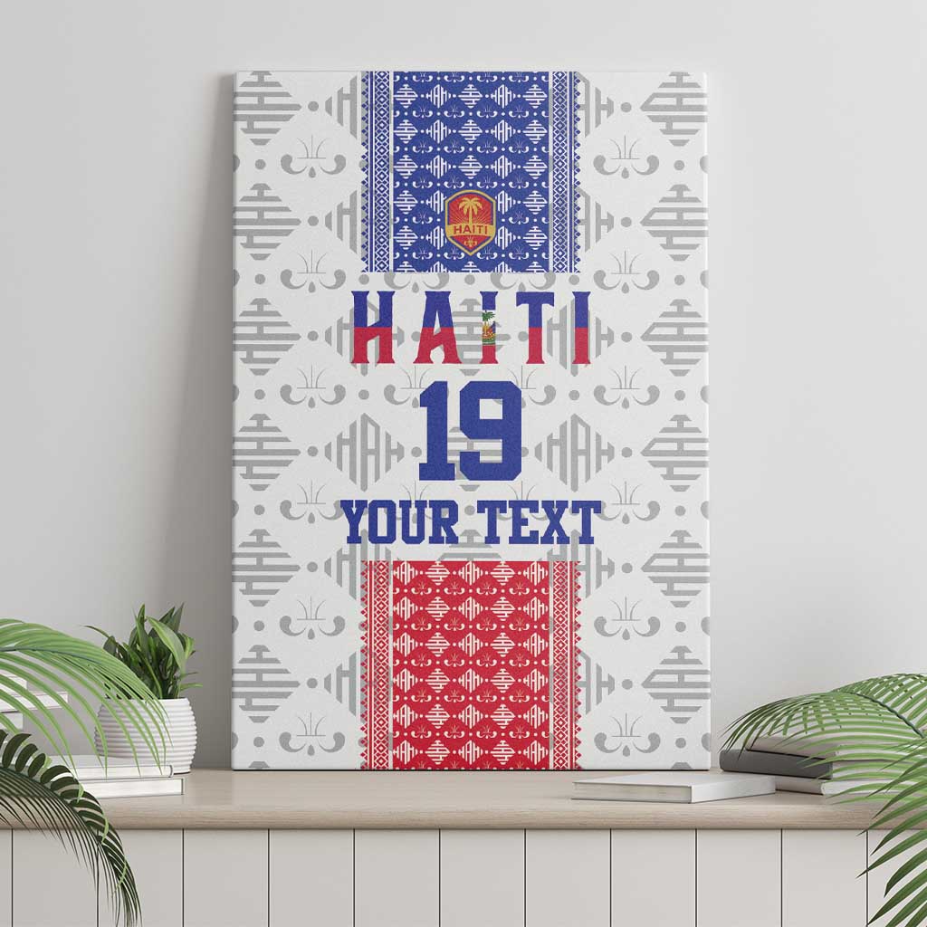 Custom Haiti Football Canvas Wall Art National Flag Design - Wonder Print Shop
