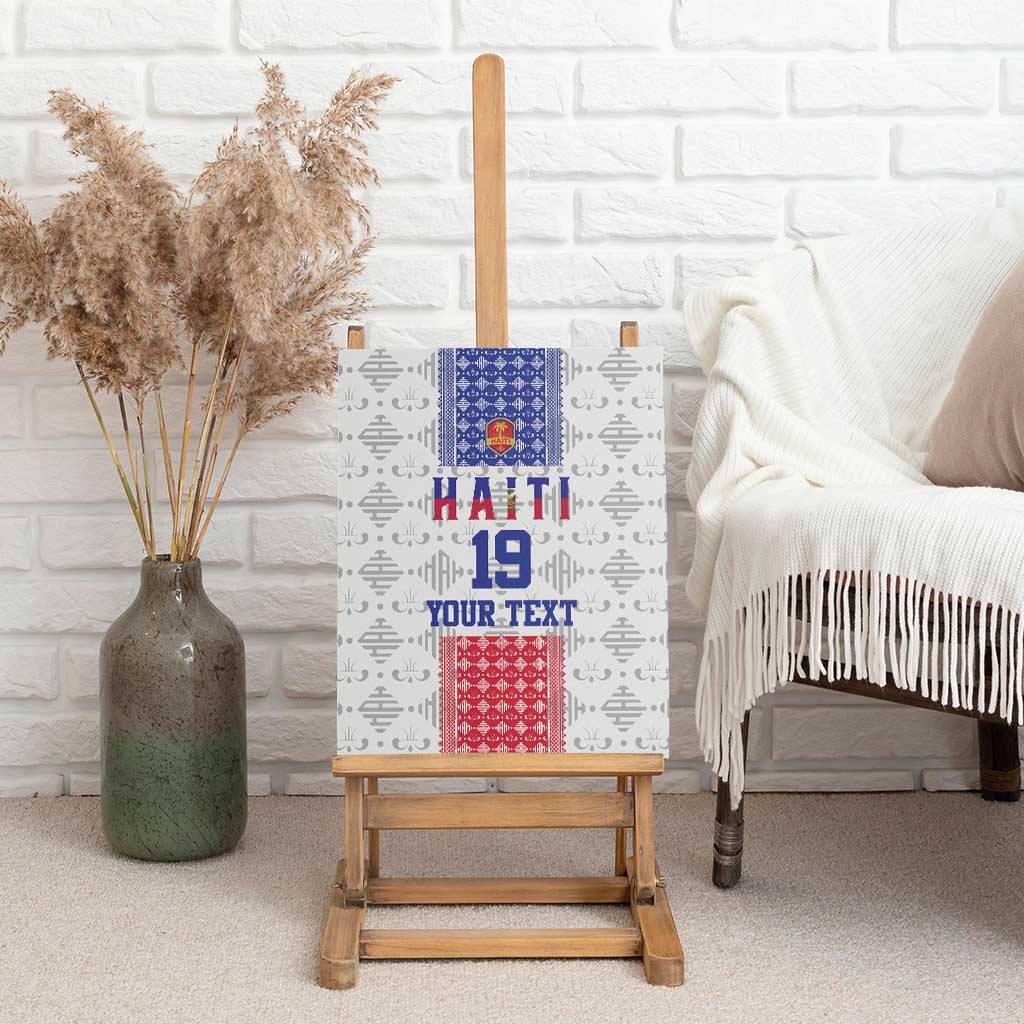 Custom Haiti Football Canvas Wall Art National Flag Design - Wonder Print Shop