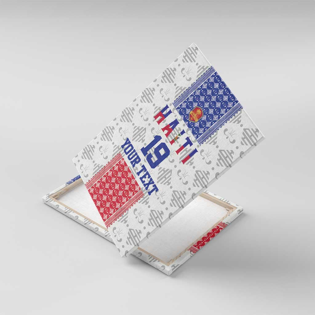 Custom Haiti Football Canvas Wall Art National Flag Design - Wonder Print Shop