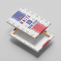 Custom Haiti Football Canvas Wall Art National Flag Design - Wonder Print Shop