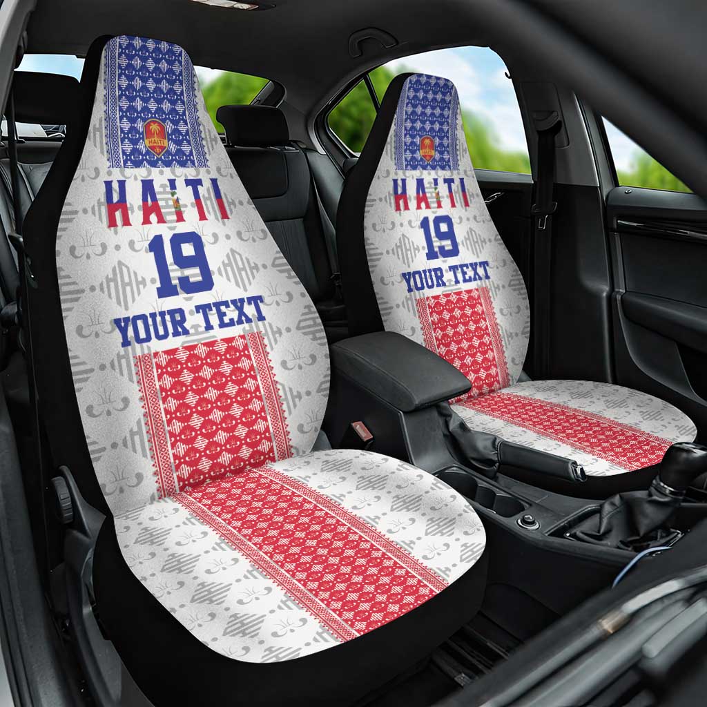 Custom Haiti Football Car Seat Cover National Flag Design - Wonder Print Shop