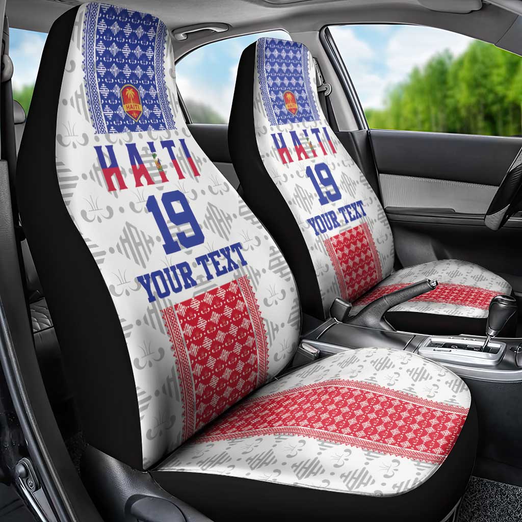 Custom Haiti Football Car Seat Cover National Flag Design - Wonder Print Shop