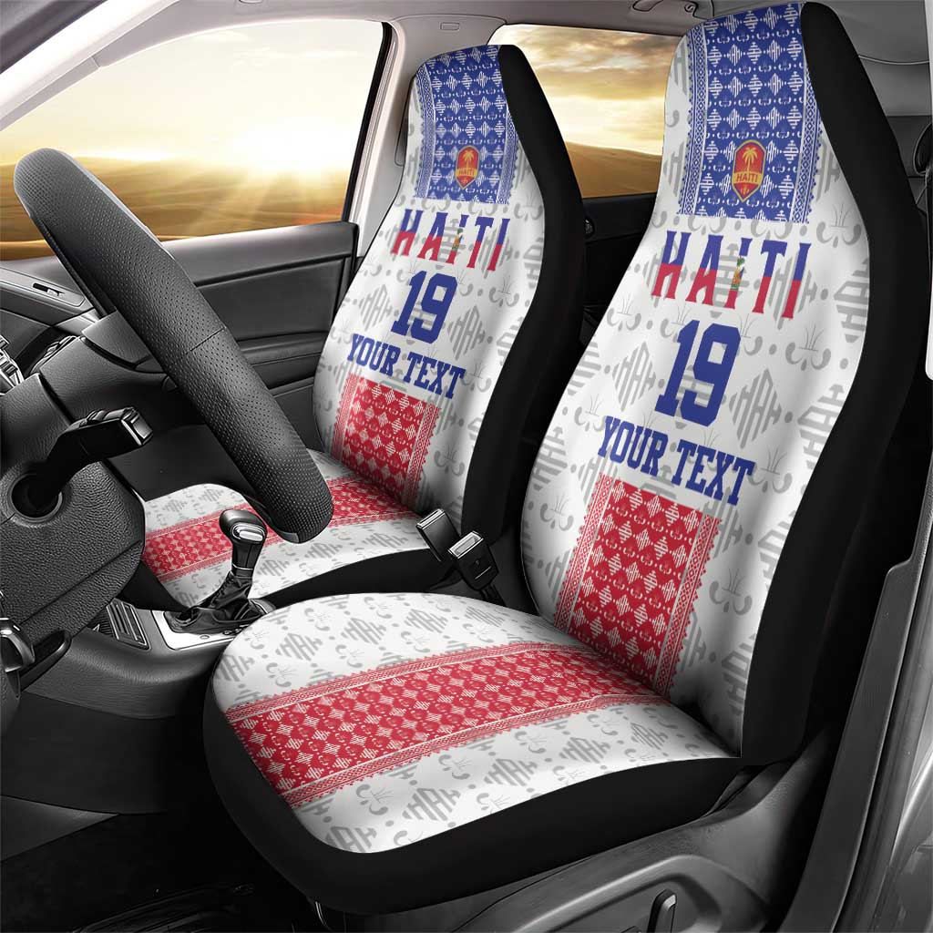 Custom Haiti Football Car Seat Cover National Flag Design - Wonder Print Shop