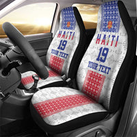 Custom Haiti Football Car Seat Cover National Flag Design - Wonder Print Shop