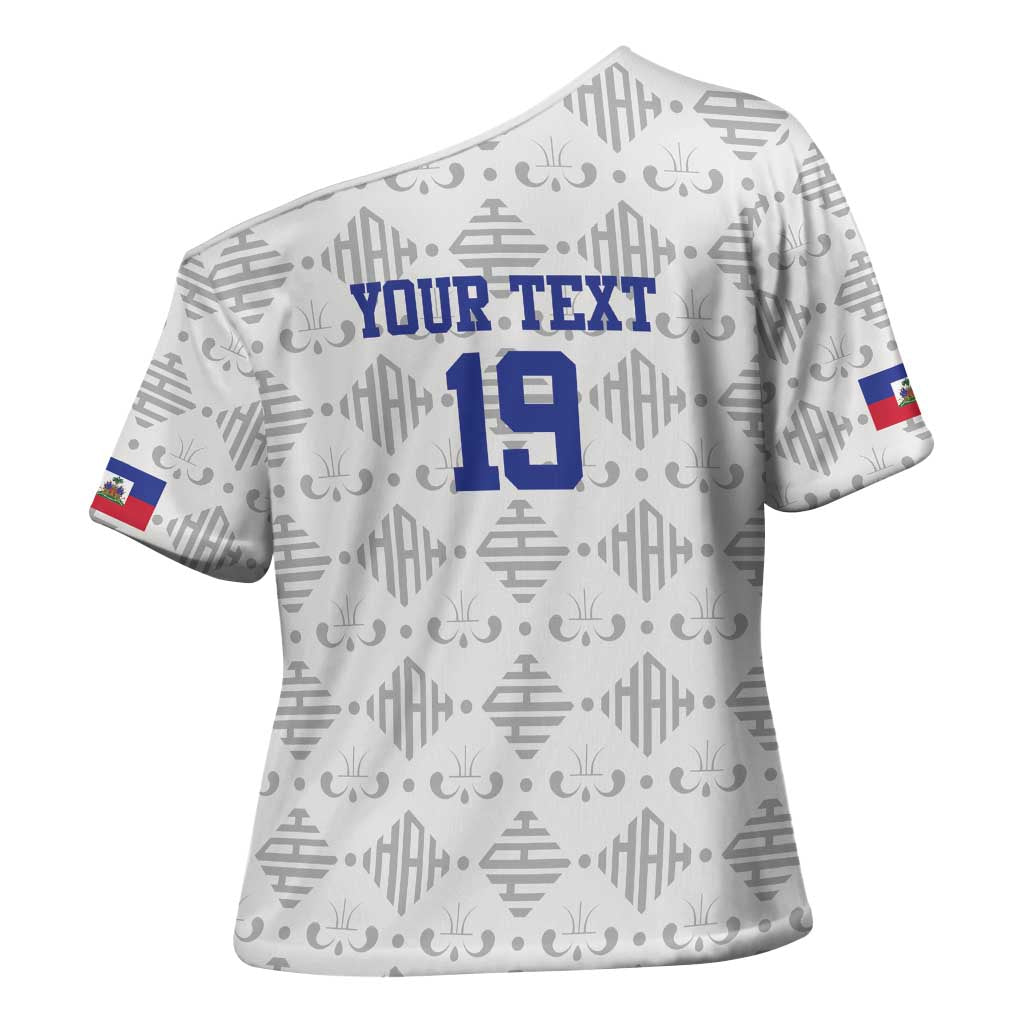 Custom Haiti Football Cross Shoulder Shirt National Flag Design - Wonder Print Shop