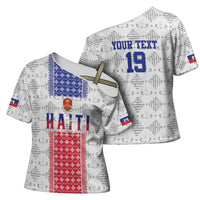 Custom Haiti Football Cross Shoulder Shirt National Flag Design - Wonder Print Shop