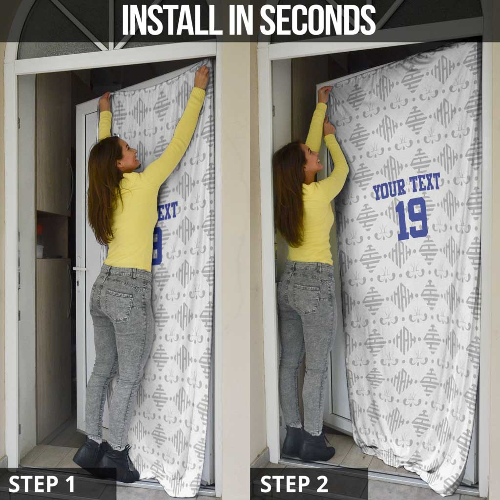 Custom Haiti Football Door Cover National Flag Design - Wonder Print Shop