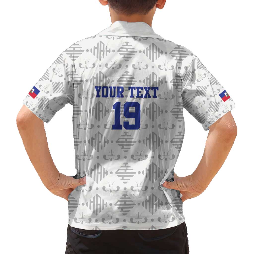 Custom Haiti Football Family Matching Puletasi and Hawaiian Shirt National Flag Design - Wonder Print Shop