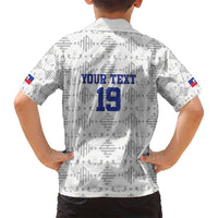 Custom Haiti Football Family Matching Puletasi and Hawaiian Shirt National Flag Design - Wonder Print Shop