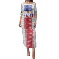 Custom Haiti Football Family Matching Puletasi and Hawaiian Shirt National Flag Design - Wonder Print Shop