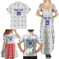 Custom Haiti Football Family Matching Summer Maxi Dress and Hawaiian Shirt National Flag Design - Wonder Print Shop