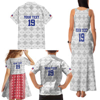 Custom Haiti Football Family Matching Tank Maxi Dress and Hawaiian Shirt National Flag Design - Wonder Print Shop