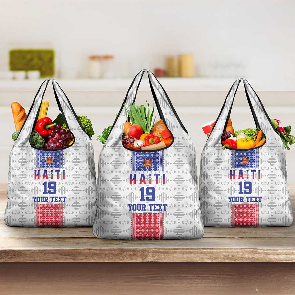 Custom Haiti Football Grocery Bag National Flag Design - Wonder Print Shop