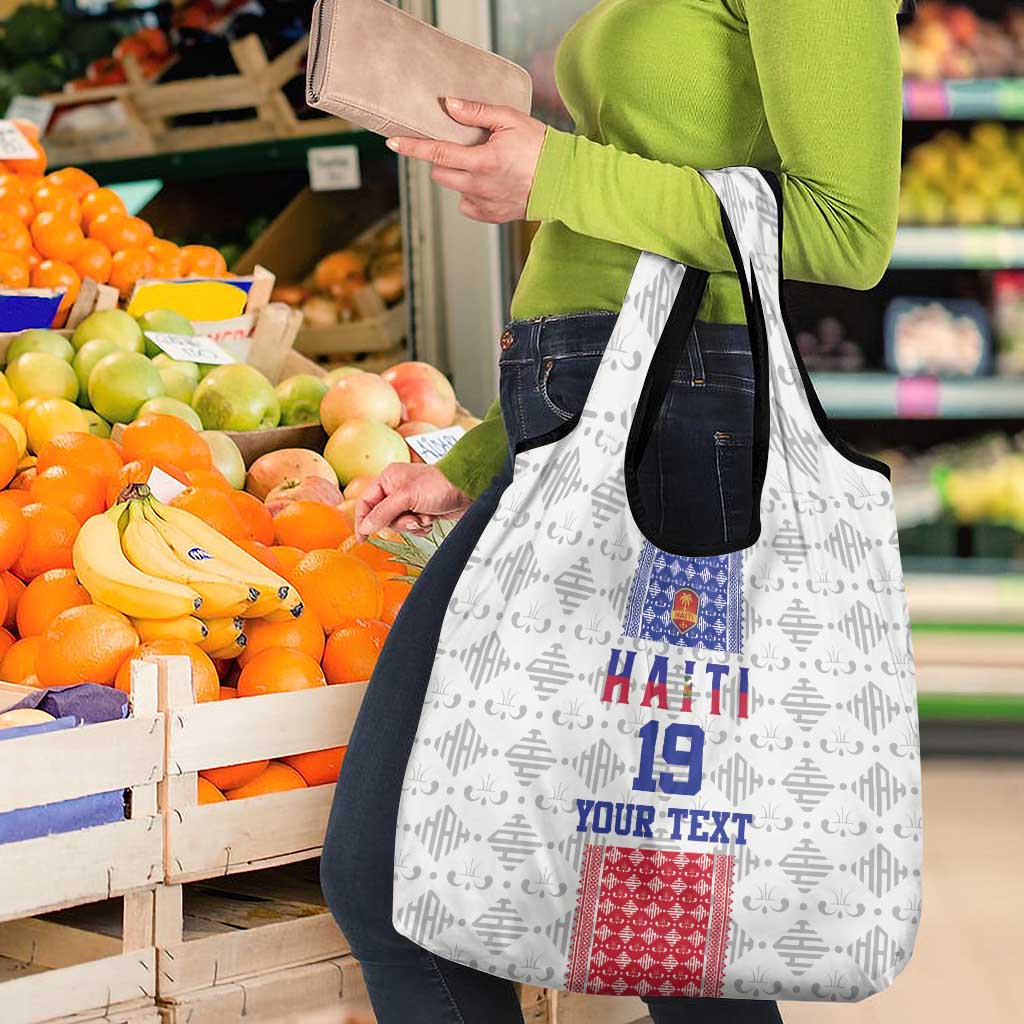 Custom Haiti Football Grocery Bag National Flag Design - Wonder Print Shop