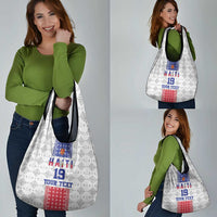 Custom Haiti Football Grocery Bag National Flag Design - Wonder Print Shop
