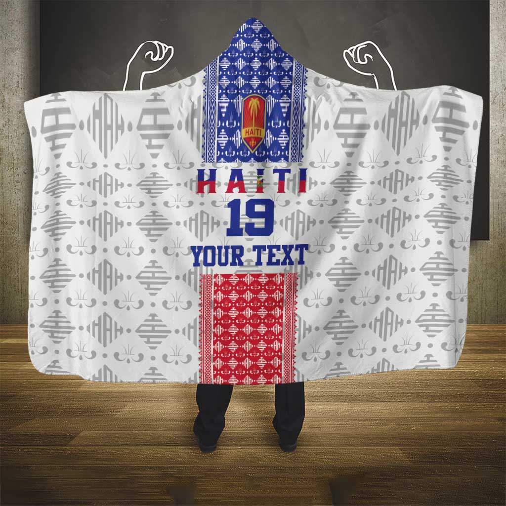 Custom Haiti Football Hooded Blanket National Flag Design - Wonder Print Shop