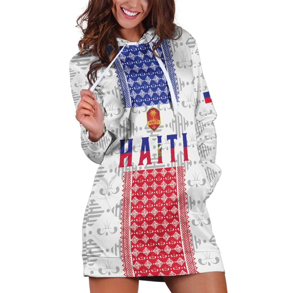 Custom Haiti Football Hoodie Dress National Flag Design - Wonder Print Shop