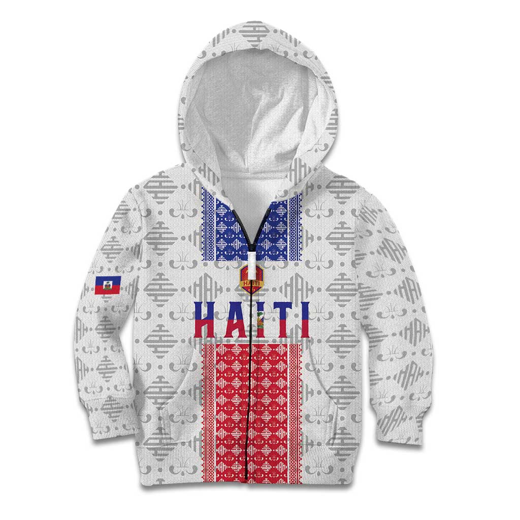 Custom Haiti Football Kid Hoodie National Flag Design - Wonder Print Shop