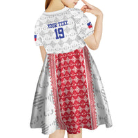 Custom Haiti Football Kid Short Sleeve Dress National Flag Design - Wonder Print Shop