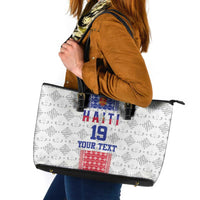 Custom Haiti Football Leather Tote Bag National Flag Design - Wonder Print Shop