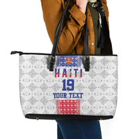 Custom Haiti Football Leather Tote Bag National Flag Design - Wonder Print Shop