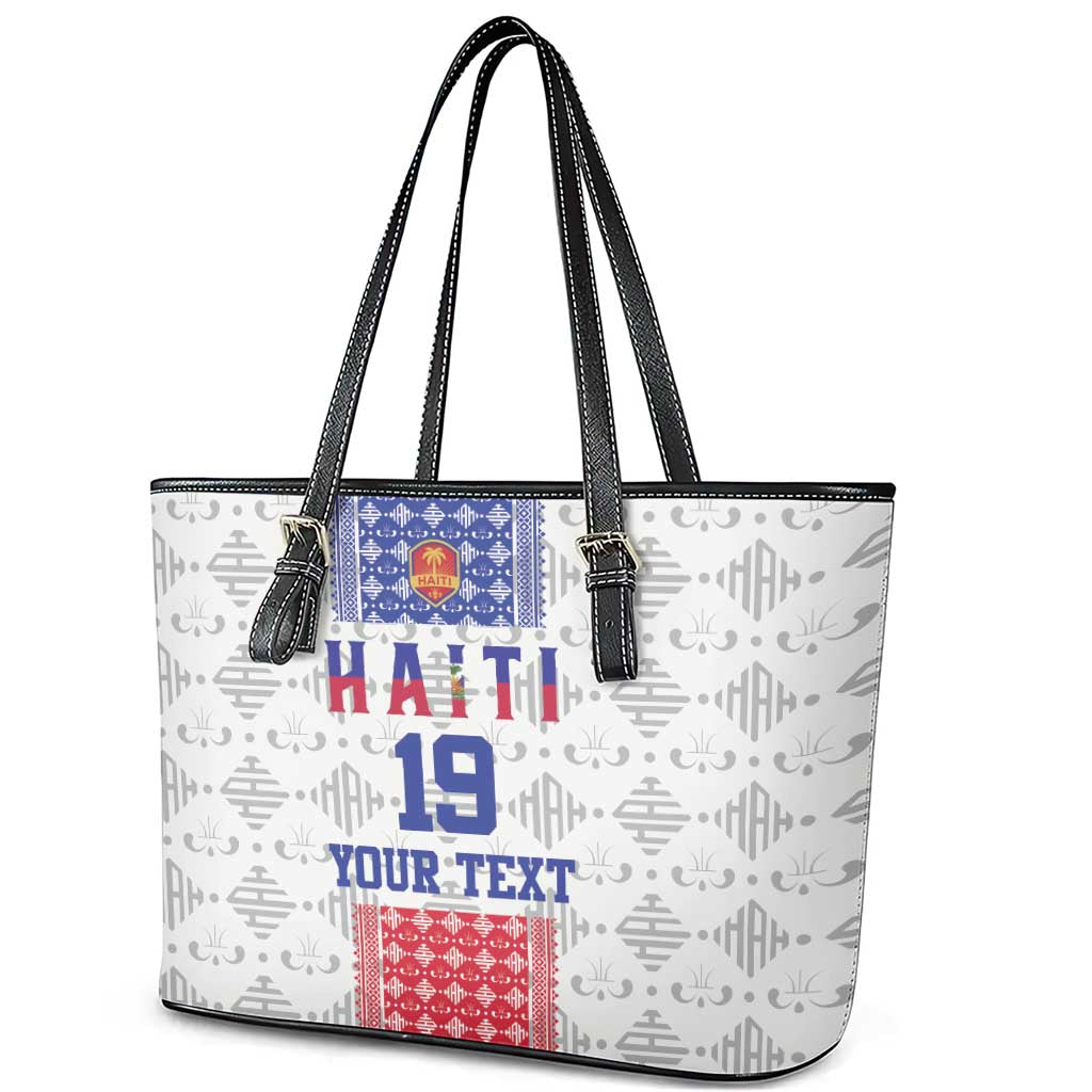 Custom Haiti Football Leather Tote Bag National Flag Design - Wonder Print Shop