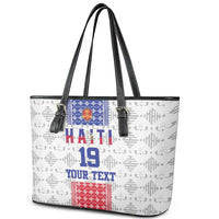 Custom Haiti Football Leather Tote Bag National Flag Design - Wonder Print Shop