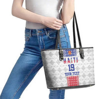 Custom Haiti Football Leather Tote Bag National Flag Design - Wonder Print Shop