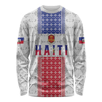 Custom Haiti Football Long Sleeve Shirt National Flag Design - Wonder Print Shop