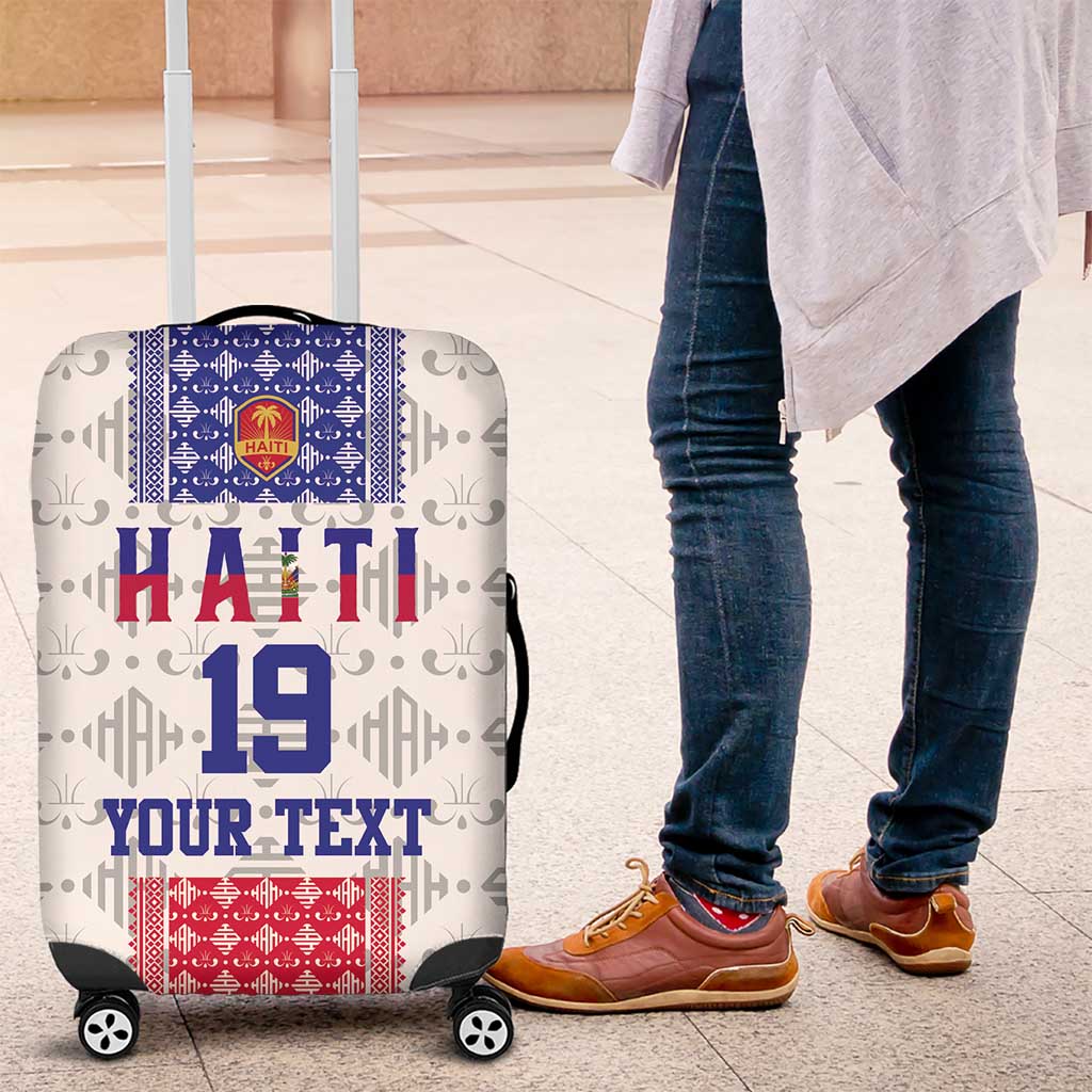 Custom Haiti Football Luggage Cover National Flag Design - Wonder Print Shop