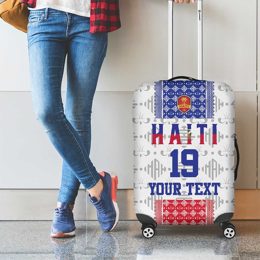 Custom Haiti Football Luggage Cover National Flag Design - Wonder Print Shop