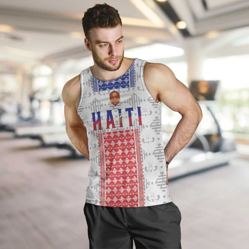 Custom Haiti Football Men Tank Top National Flag Design - Wonder Print Shop