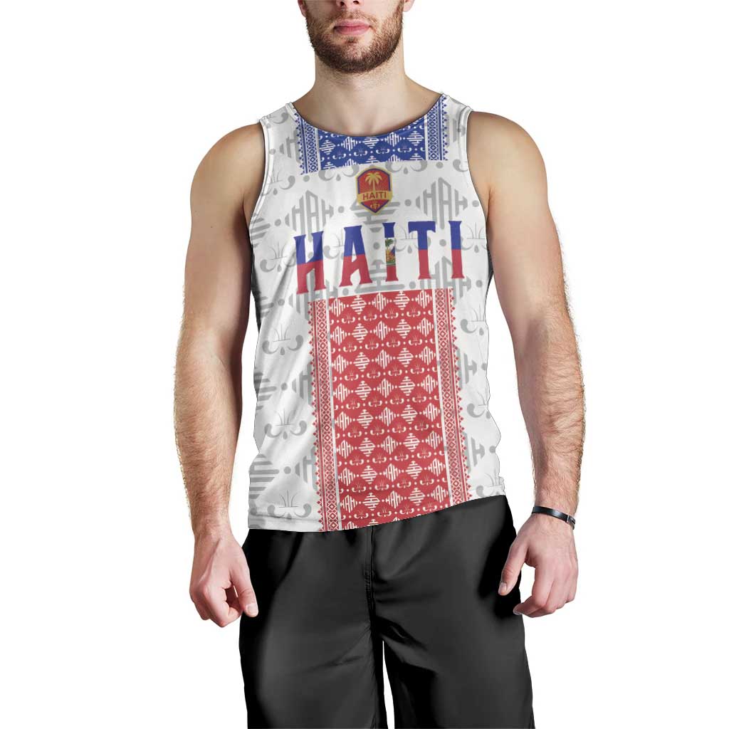 Custom Haiti Football Men Tank Top National Flag Design - Wonder Print Shop