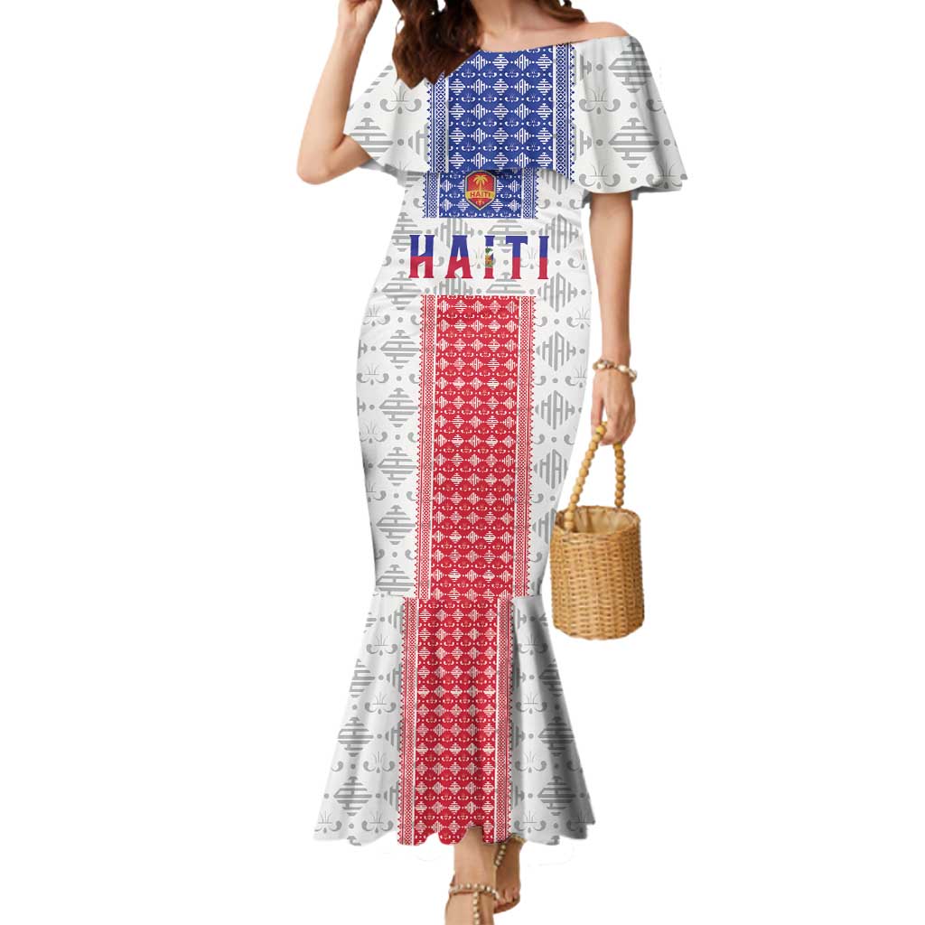 Custom Haiti Football Mermaid Dress National Flag Design - Wonder Print Shop