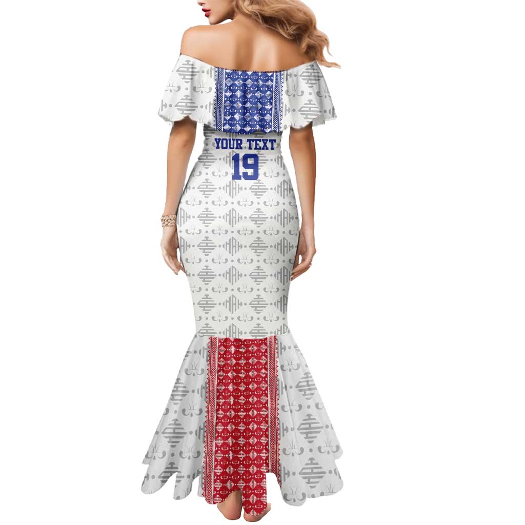 Custom Haiti Football Mermaid Dress National Flag Design - Wonder Print Shop
