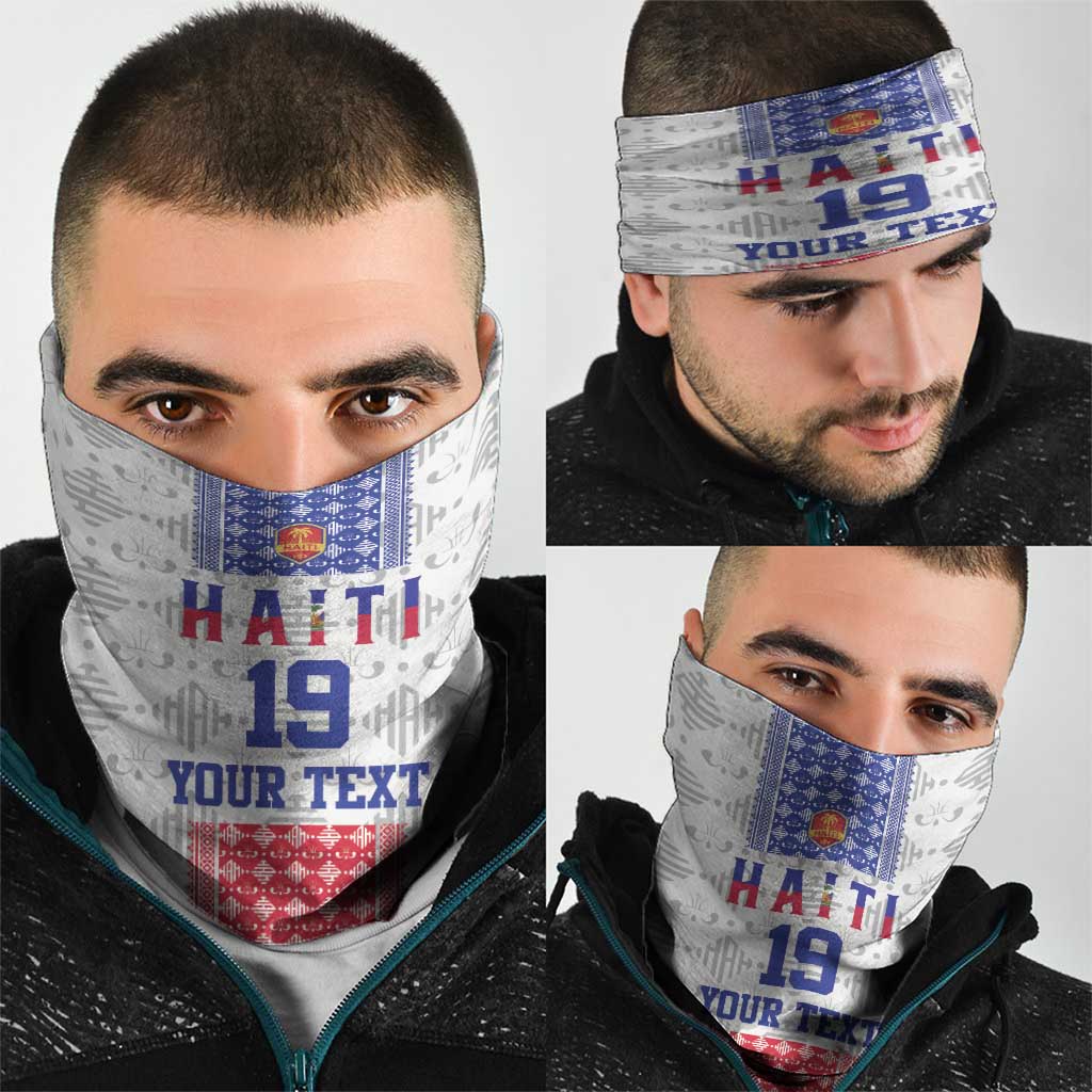 Custom Haiti Football Neck Gaiter National Flag Design - Wonder Print Shop