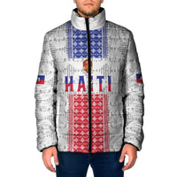 Custom Haiti Football Padded Jacket National Flag Design - Wonder Print Shop