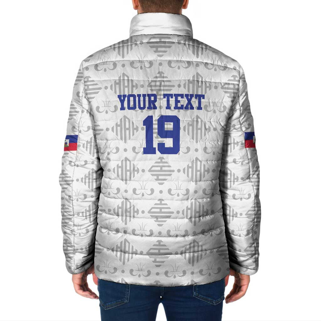 Custom Haiti Football Padded Jacket National Flag Design - Wonder Print Shop