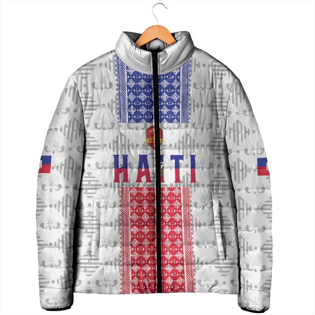 Custom Haiti Football Padded Jacket National Flag Design - Wonder Print Shop