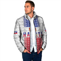 Custom Haiti Football Padded Jacket National Flag Design - Wonder Print Shop
